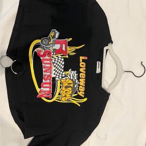 Black Graphic Crop Top